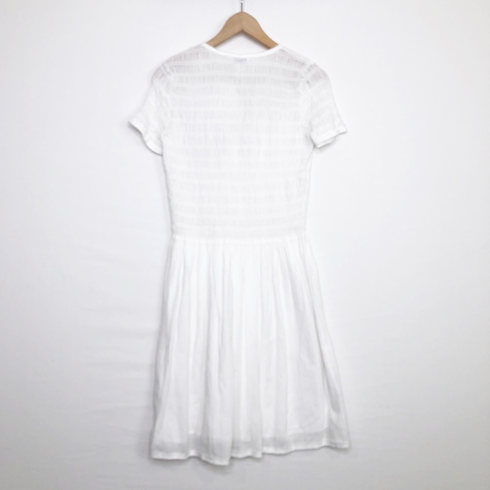 Club Monaco white smocked, bodice fully lined dress - Picture 3 of 10